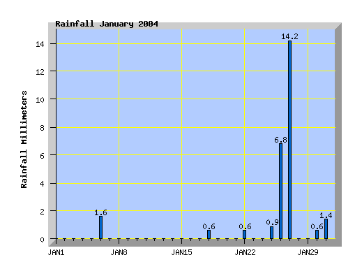 January 2004 rainfall graph