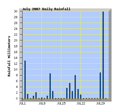 July 2007 Rainfall Graph