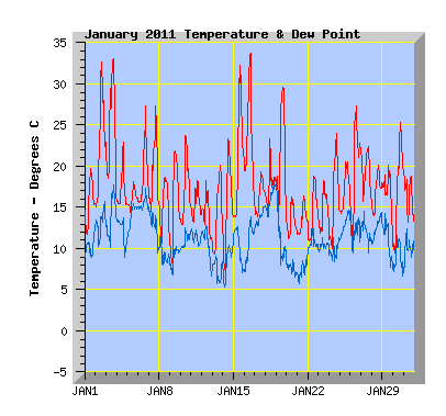January 2011 Temperature Graph