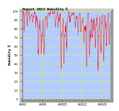 August 2013  Humidity Graph