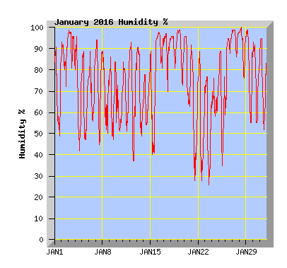 January 2016 Humidity Graph