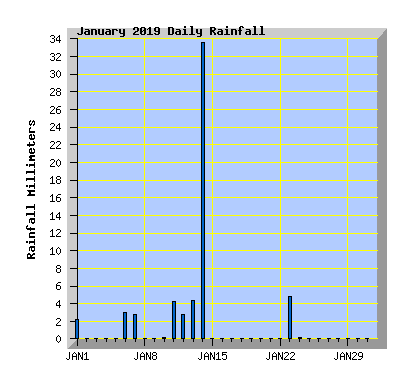 January 2019 Rainfall Graph