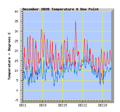 December 2020  Temperature Graph