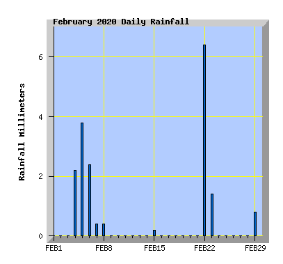 February 2020 Rainfall Graph