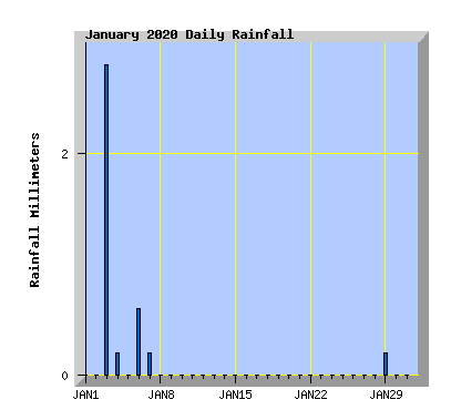 January 2020 Rainfall Graph