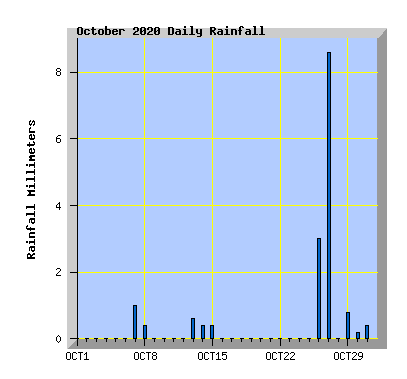 October 2020 Rainfall Graph