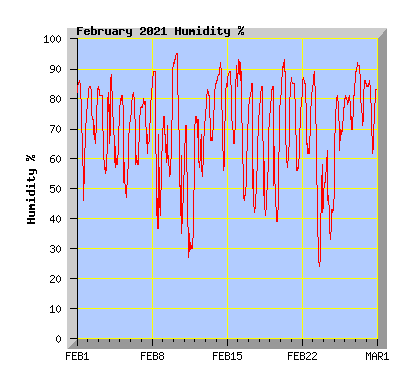 February 2021 Humidity Graph