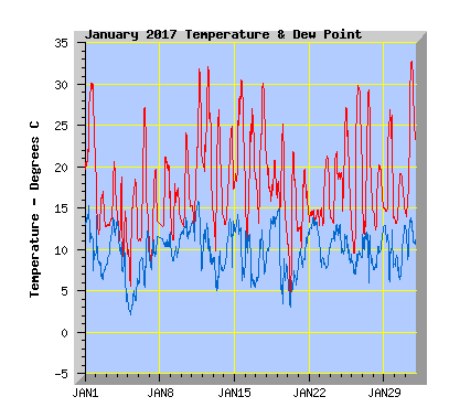 January 2017  Temperature Graph