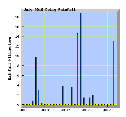 July 2019 Rainfall Graph